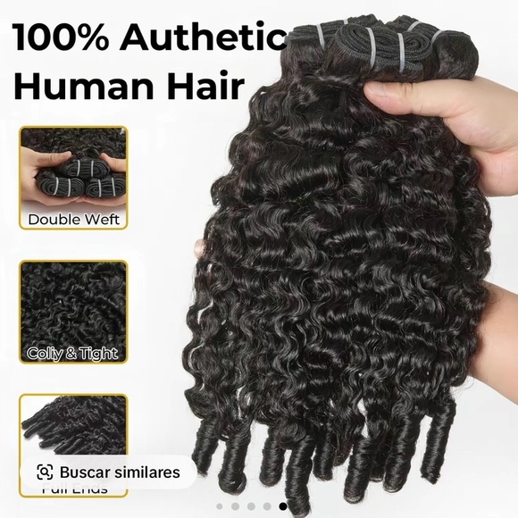 WeQueen Human Hair Bundle 3-Pack 100% Curly, 20", 22", 24" - Picture 2 of 6